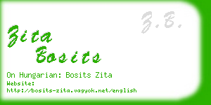 zita bosits business card